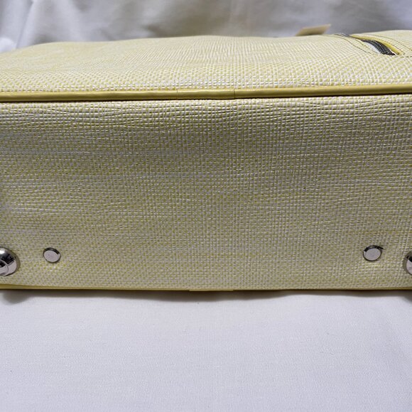 ro New York Designer Small Suitcase Leather Jade Yellow New - Picture 2 of 7